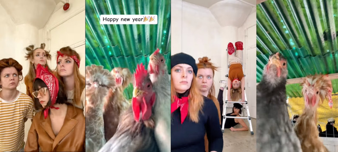 Side-By-Side Comparison Of Dancers Recreating Dancing Chicken Moves