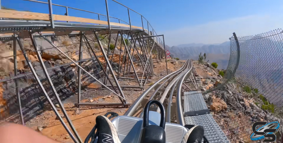 POV Ride Down A Desert Mountain Roller Coaster In The UAE