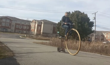Building And Riding A Hubless Motorized Penny Farthing Bike
