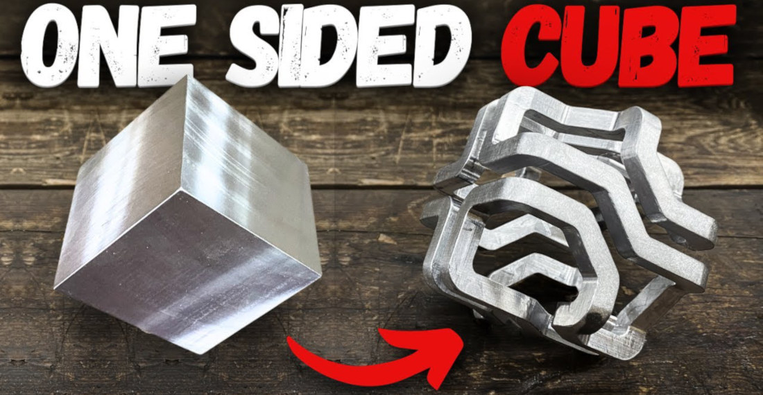 Mobius Cube With A Single Side Milled From A Solid Block Of Steel