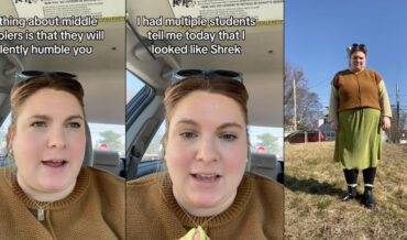Middle School Teacher Unknowingly Dresses Like Shrek, Students Let Her Know