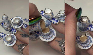 Functional Tea Set Fingernail Art: Pinky Up!