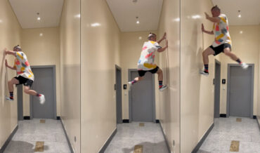 ‘Human Elevator’ Smoothly Jump-Climbs Up And Down Two Walls