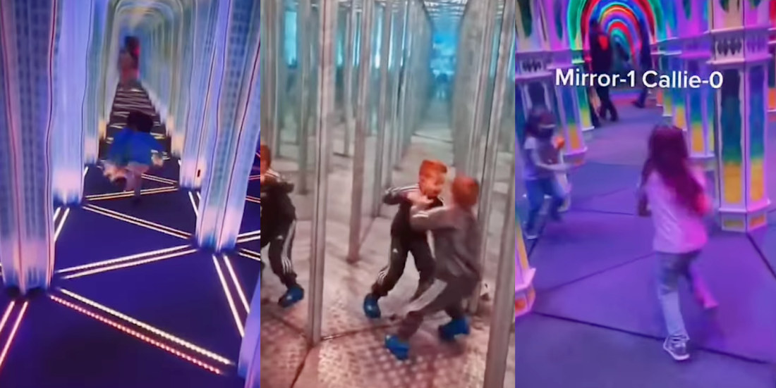 Compilation Of Children Running Into Funhouse Mirrors