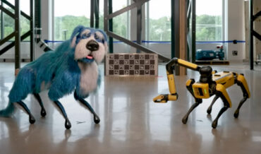 Sparkles: A Boston Dynamics Spot Robot Covered With Blue Fur