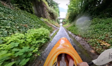Speed Kayaking Down Drainage Ditch Into Ocean