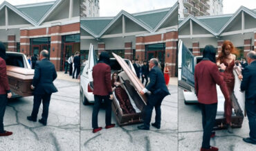 Goth Prom Date Arrives At Dance In Coffin In Back Of Hearse