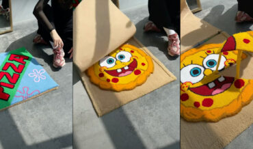 Pizza Box Rug With SpongeBob Pizza Rug Inside