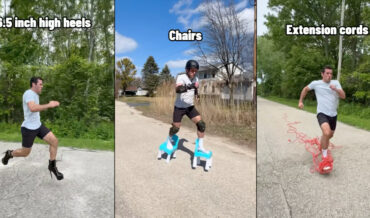 Trying To Sprint In Unorthodox Footwear
