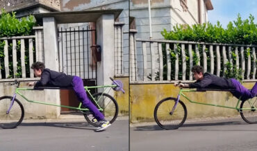 Artist Builds ‘Superman’ Bicycle Ridden Laying Flat On Stomach