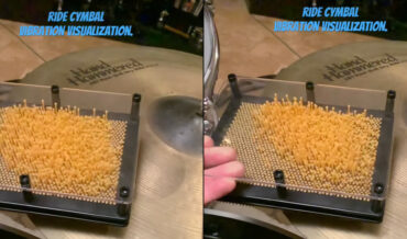 Slow Motion Footage Of Drum Cymbal’s Vibration Of A Pin Art Toy