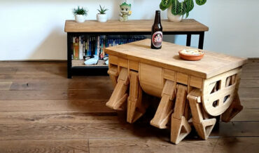 The Carpentopod, A Wooden Walking Coffee Table