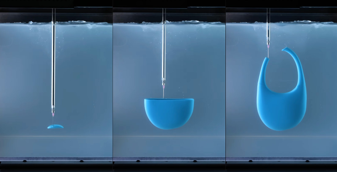 3D Printing Silicone In A Water Gel