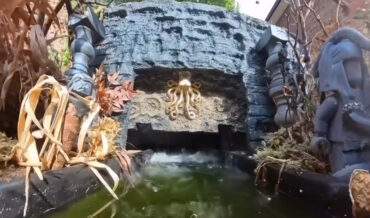Man Builds Miniature Amusement Park River Ride In Garden For LEGO Boat