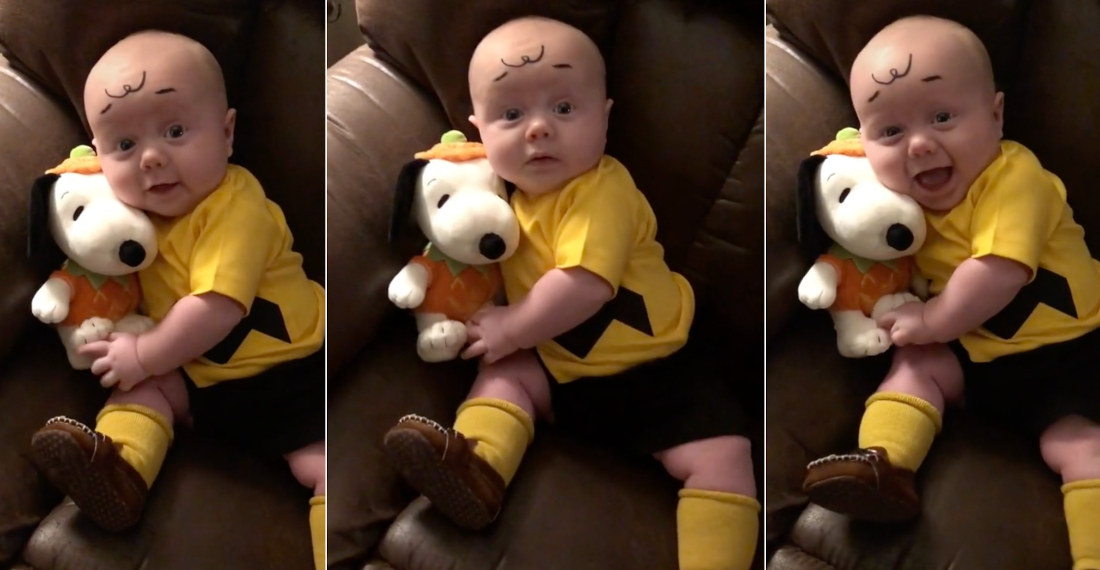 Mom Creates Perfect Charlie Brown Costume For Infant