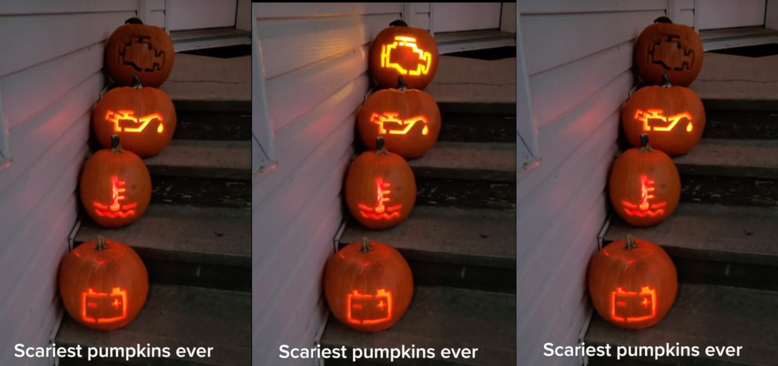 Dashboard Warning Light Pumpkin Carvings