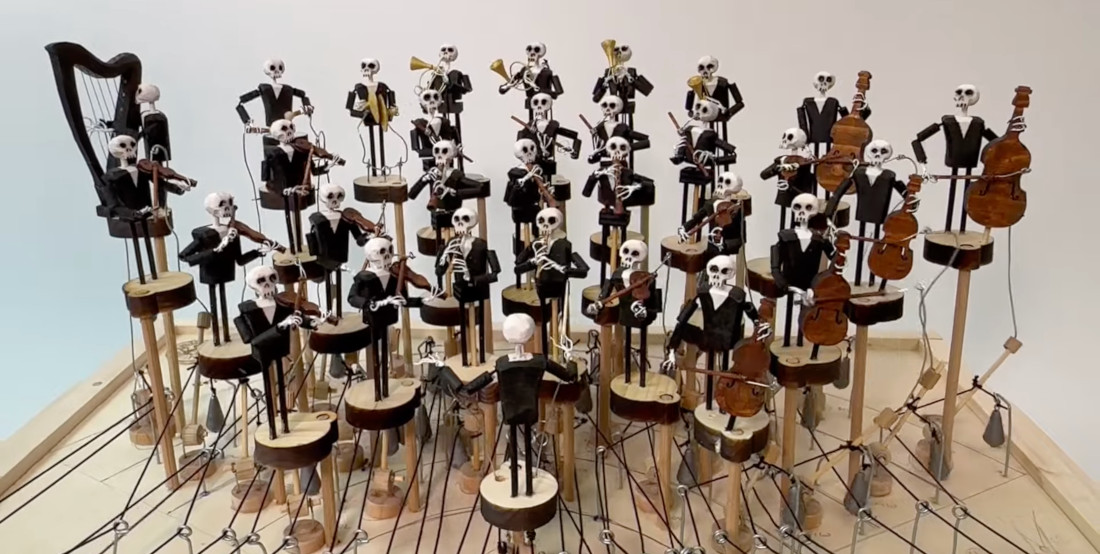 Hand Crank Powered Skeleton Orchestra