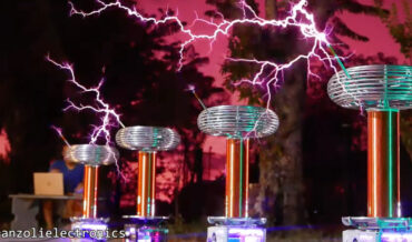 Tesla Coil Quartet Performs ‘Spooky Scary Skeletons’