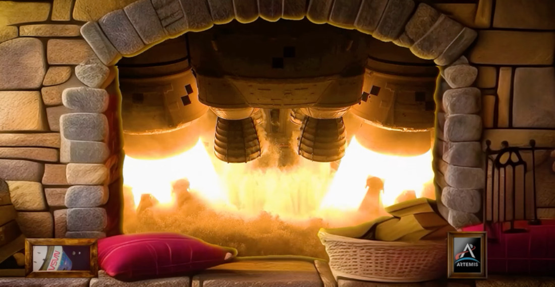 8-Hour NASA Yule Log Video But It’s A Rocket Engine