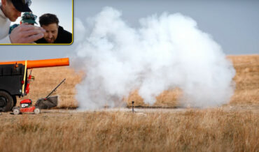 Starting A Pull-Start Lawnmower With A Launched Cannonball