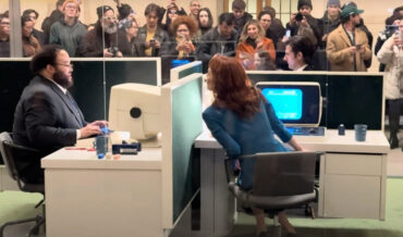 Severance Actors Work From Cubicle Replica In Grand Central Station