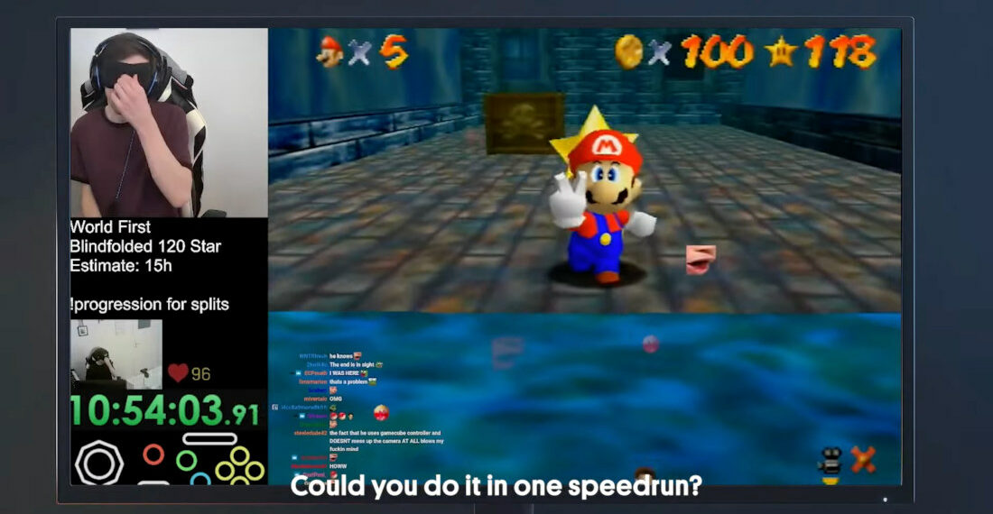 Man Completes 120-Star Speedrun Of Super Mario 64 While Blindfolded