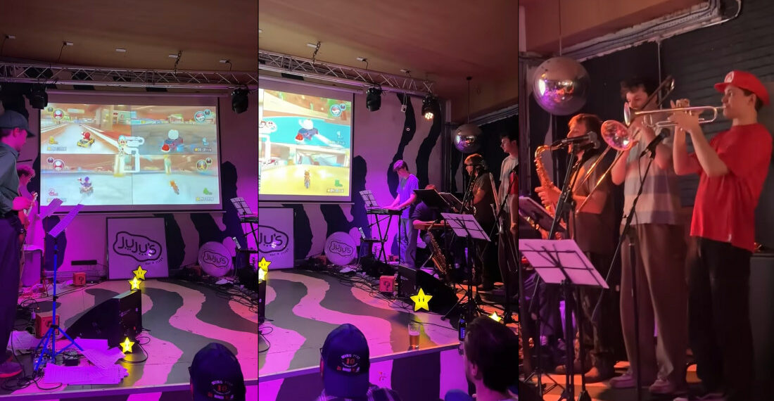 Band Plays Music & Sound Effects For Live Mario Kart Games