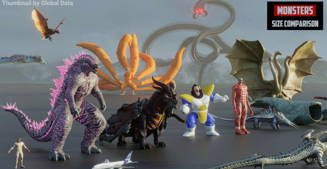 Visual Size Comparison Of Various Monsters & Aliens From Pop Culture