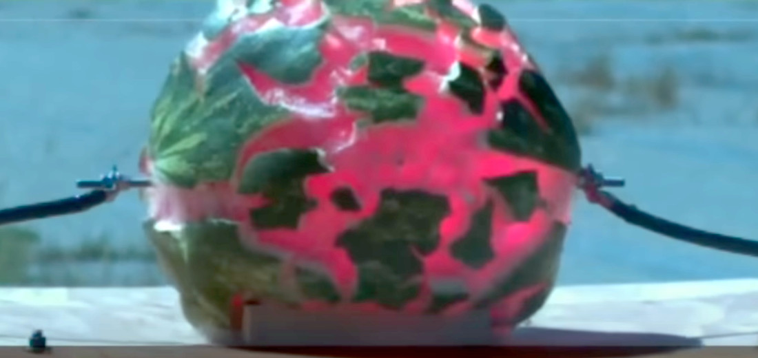 Slow Motion: Blasting Watermelons With Lightning-Equivalent Current