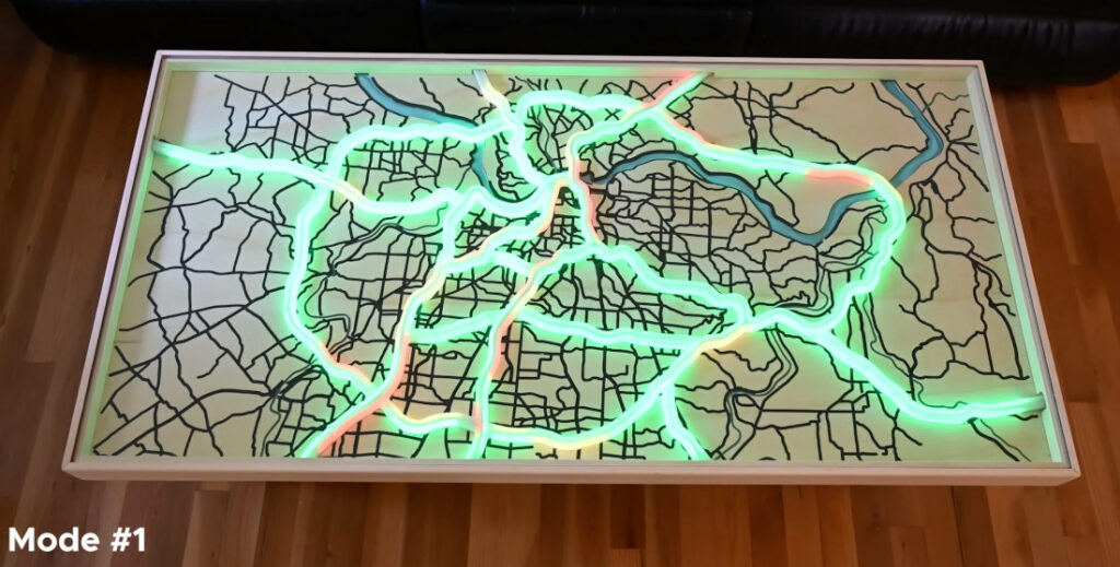 Custom Built Coffee Table With Live Traffic Map Inside - borninspace