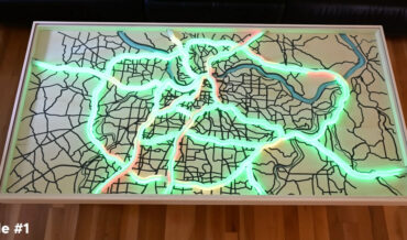 Custom Built Coffee Table With Live Traffic Map Inside