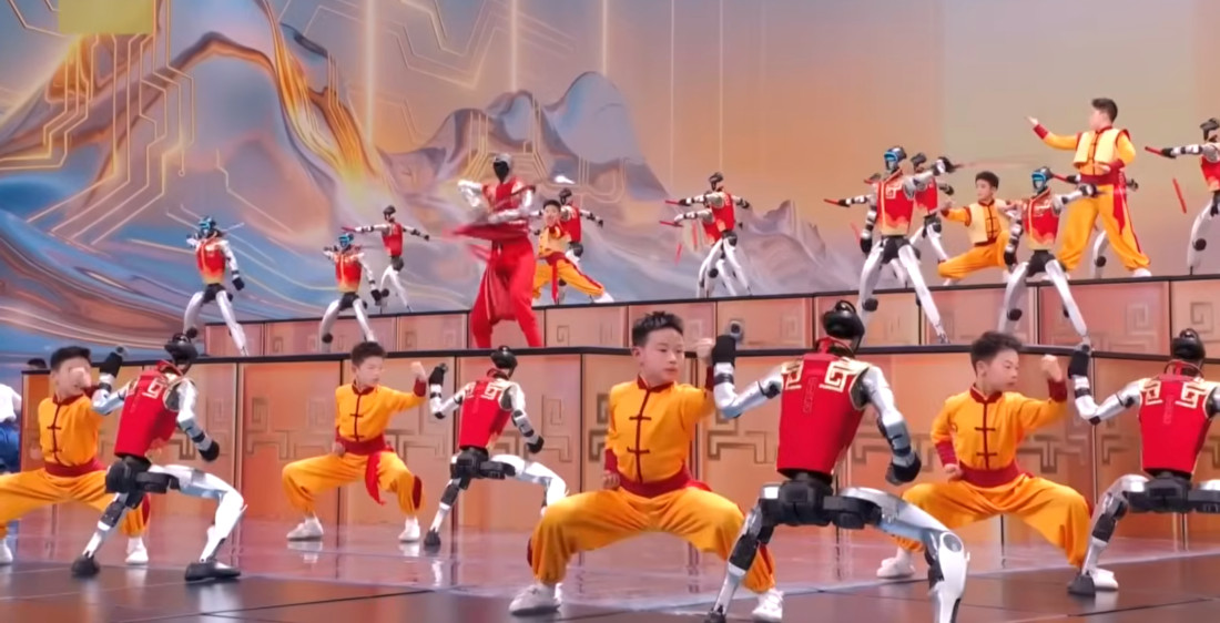 Children And Robots Perform Choreographed Martial Arts Routine
