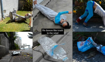 Artist Dresses And Dances Like Trash Blowing In The Wind