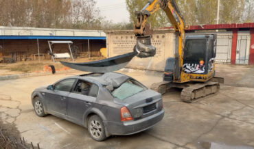 Attaching A Giant Sword To An Excavator