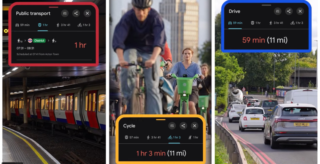 3 Men Race Across London By Bike, Car, And Metro