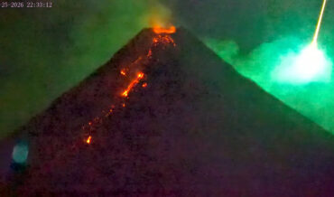 Volcano Live Stream Captures Meteor Speeding By