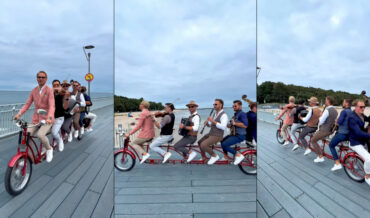 ‘Big Bike Orchestra’ Performs Songs While Riding 6-Person Bike
