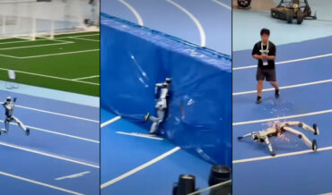 Robot Runner Training For Olympics Crashes And Burns