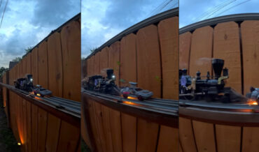 Back To The Future III Model Train Pushing DeLorean