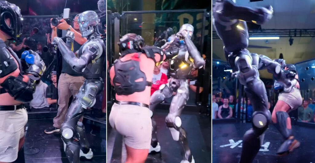 Man MMA Fights 6-Foot Humanoid Robot With Terminator Head