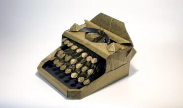 Origami Typewriter (With Keys!) Folded From Single Sheet Of Uncut Paper