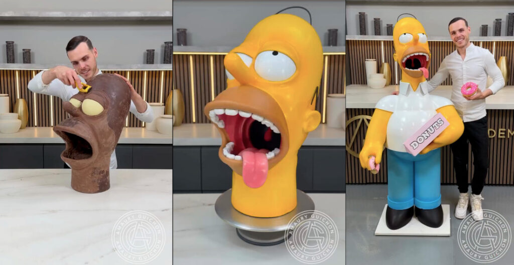 Life Size Homer Simpson Made Entirely From Chocolate